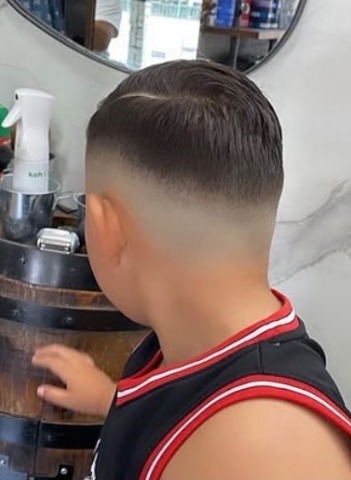 Kids taper fade, side profile